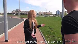 Horny Blondie Receives Hard Dick And Cum On Tits In Car