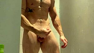 Damn! Houston Student Gets Hard in Gym Shower and Cums Hard!