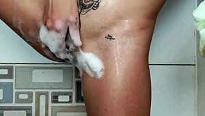 Asian beauty gets pampered and shaved before rough sex