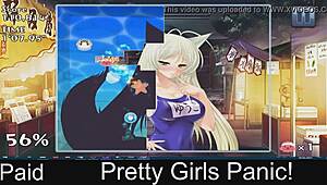 Panicked beauties play Xonix round 2
