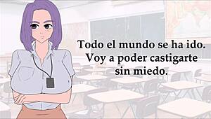 JOI con la Profesora Castigando Tus Pelotas con Cuerda