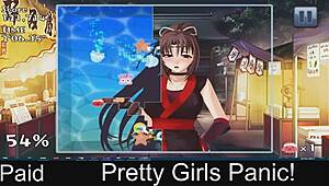 Panicked beauties play Xonix round 2