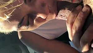 Asspredateur gets sloppy blowjob from tinder slut in car