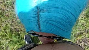 A vulgar student sucking cock in public park!