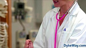 Horny Lesbian Doctor Licks Patient in Hospital Bed