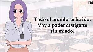 JOI con la Profesora Castigando Tus Pelotas con Cuerda