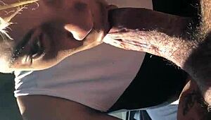 Asspredateur gets sloppy blowjob from tinder slut in car