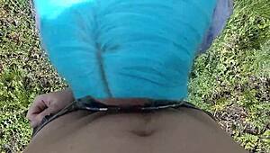 A vulgar student sucking cock in public park!