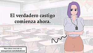 JOI con la Profesora Castigando Tus Pelotas con Cuerda