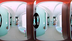 wetvr bath creeper fills up step sister in vr pov with blowjob and doggystyle hardcore