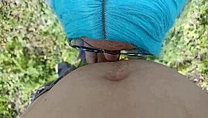 A vulgar student sucking cock in public park!