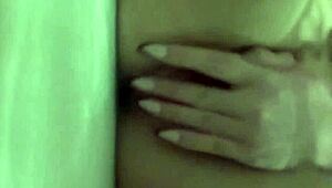 Behind the scenes with Christy Mack in makeup room and bath