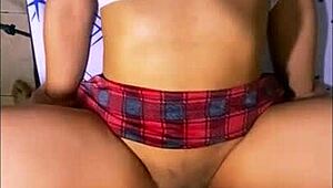 latina stepdaughter felt shy at first. now craves tight college teen banging!