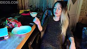 Stunning Asian woman indulges in smoking session
