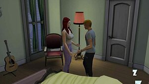 Stepson and stepmother engage in taboo sex while husband cares for granddaughter