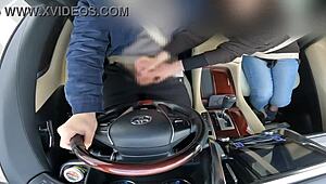 An Asian bride's handjob leads to ecstasy during a car ride