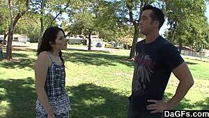 Outdoor blowjob with a big cock.