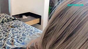 on trip, entered motel to fuck blonde pussy