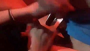 Sexy swingers gather at a bar for group sex