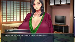 In Kanojo no Okaa-san episode 9, the story unfolds as she is made to cum intensely