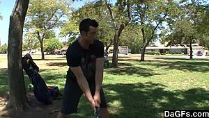 Outdoor blowjob with a big cock.