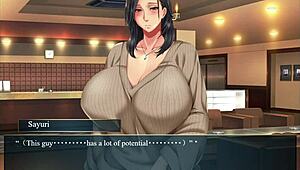 In Kanojo no Okaa-san episode 9, the story unfolds as she is made to cum intensely