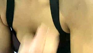 Wow! Bosses cum dripping off ebony face and tits