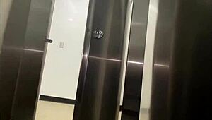 Public masturbation with a big cock