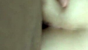 The diner is entering the handcuffed girl in a bdsm scene