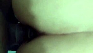 The diner is entering the handcuffed girl in a bdsm scene