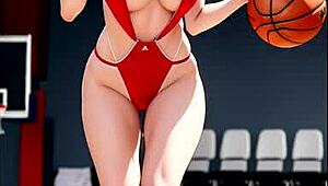 Cute Volleyball AI Girl Compilation Teases with Solo Spreading in Anime Style