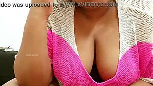 This sexy girl shows off her big tits