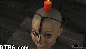 Oh, the painful clamping on her beautiful milk sacks while she sucks cock in doggystyle!