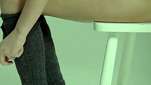 Petite milf Michaela Isizzu rips clothes for hot striptease, revealing big ass