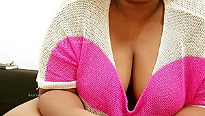 This sexy girl shows off her big tits