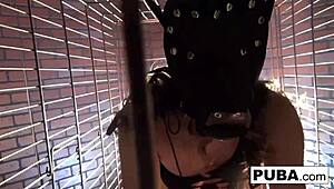 sexy dani daniels is trapped like a bitch in that dog cage, so hot 😈