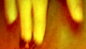 Horny petite slut masturbates intensely and cums loudly in close-up