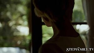 Stepmom with a perfect body tempts her stepson
