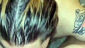 getting a deep blowjob from blonde in walter