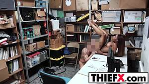 Sultry Ebony Jacker Gets Drilled Hard in Garage by Monster Cock