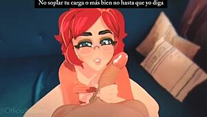 I imagine the busty redhead riding me like a powerful drill