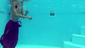 tiny skinny pornstar hermione ganger swims in the pool