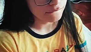 argentinian babe receives hot cum facial after blowjob