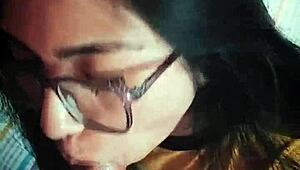 argentinian babe receives hot cum facial after blowjob