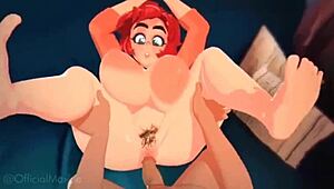 I imagine the busty redhead riding me like a powerful drill