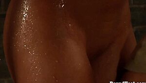 Adela's lesbian mistress unties her after intense training!