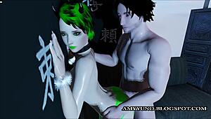 Intense Virtual Passion with Boyfriend in Green Scene World