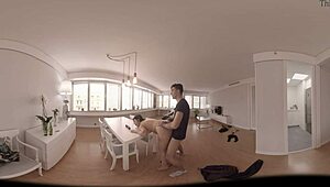 Wow, chubby girl slammed hard on table in VR!