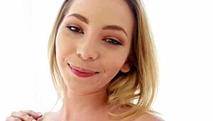 Cute angel small 18+ performs cocksucking before engaging in tribbing with natural tits.