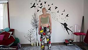 yoga lesson with mature european 😊